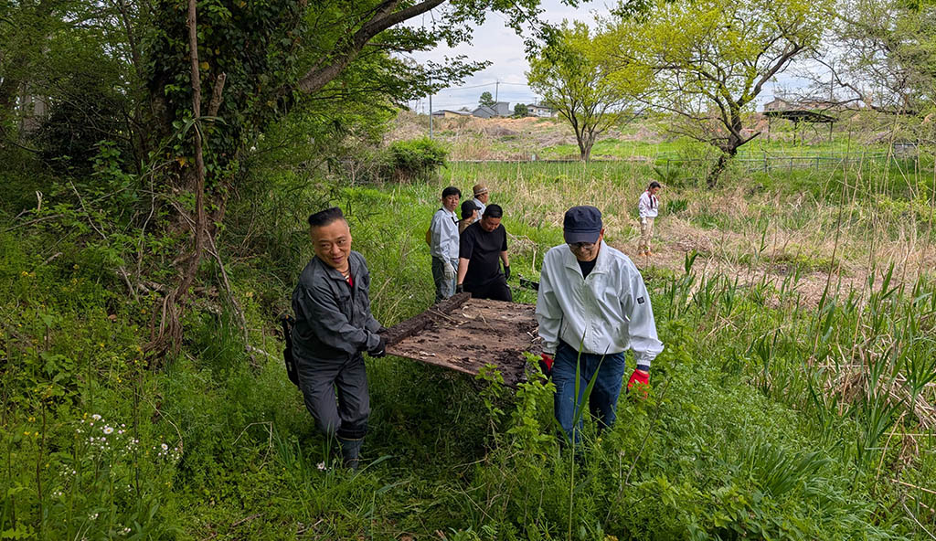 丸山公園 ロータリーの森原状復帰作業